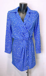 Afbeelding in Gallery-weergave laden, Bright blue white flowers dress
