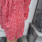 Afbeelding in Gallery-weergave laden, Red white flowers dress
