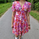 Afbeelding in Gallery-weergave laden, Ellis pink, red and lila short dress
